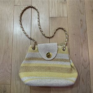 Stylish Gold and Cream Women's Bag